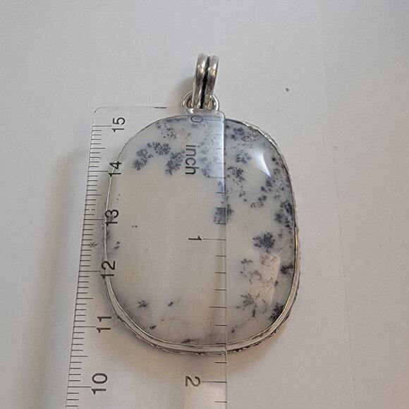 Necklace Pendants Dendritic Opal Handmade Jewelry Sterling Silver Bezel Setting - Picture 4 of 10